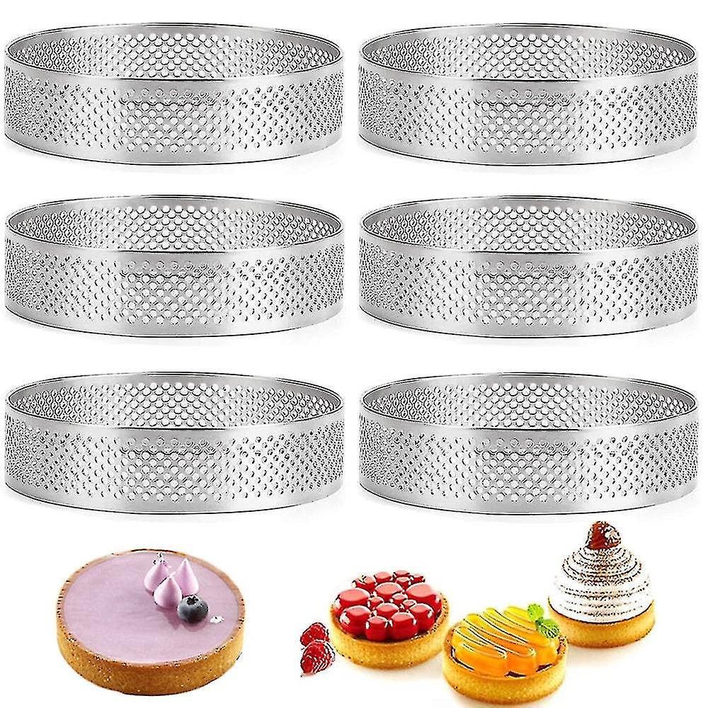 2-10pcs الفولاذ المقاوم للصدأ كعكة تورتة الدائري غير عصا جولة فطيرة الفرنسية فطيرة موس دائرة العفن مثقبة الحلوى أداة الديكور