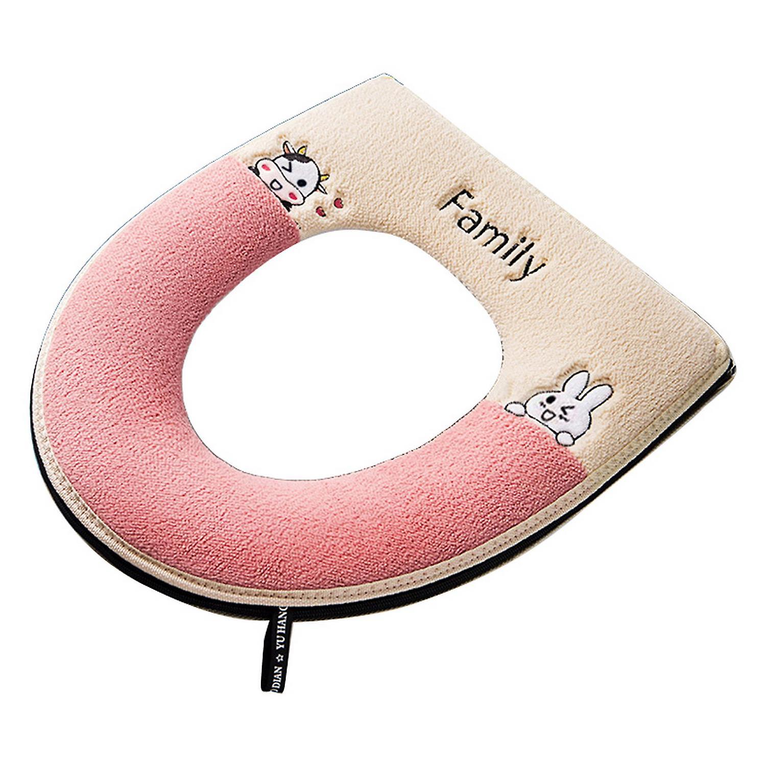 Toilet Mat Ultra Keep Warm Embroidery Summer Winter Toilet Seat Pad Closestool Warmer with Handle
