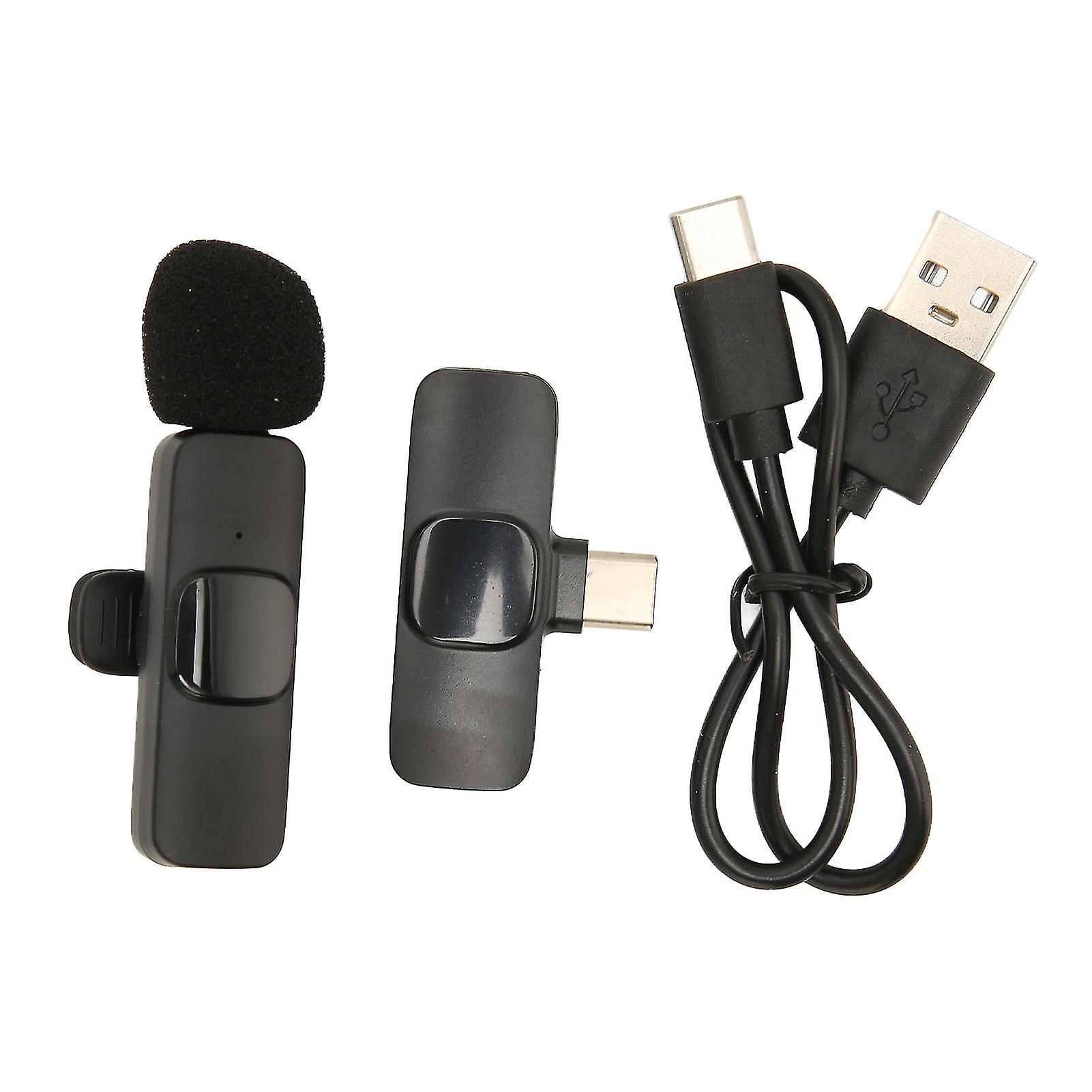 USB C Wireless Lavalier Mikrofon für Telefon, PC & Tablet - Plug & Play, Auto Pairing