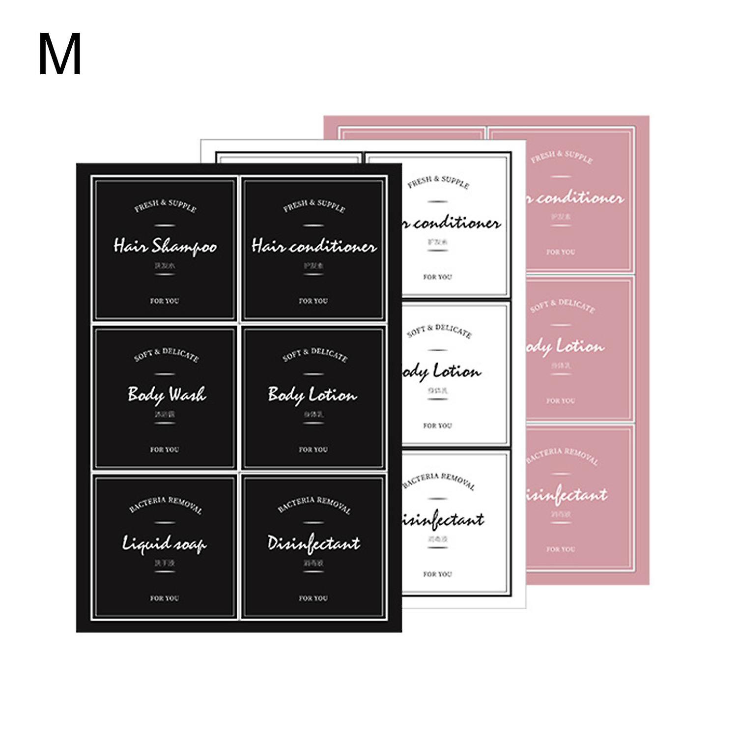 1 Set Waterproof Lotion Label Stickers Ultra Thin Rectangle Hair Shampoo Dispenser Bottles Label Sti