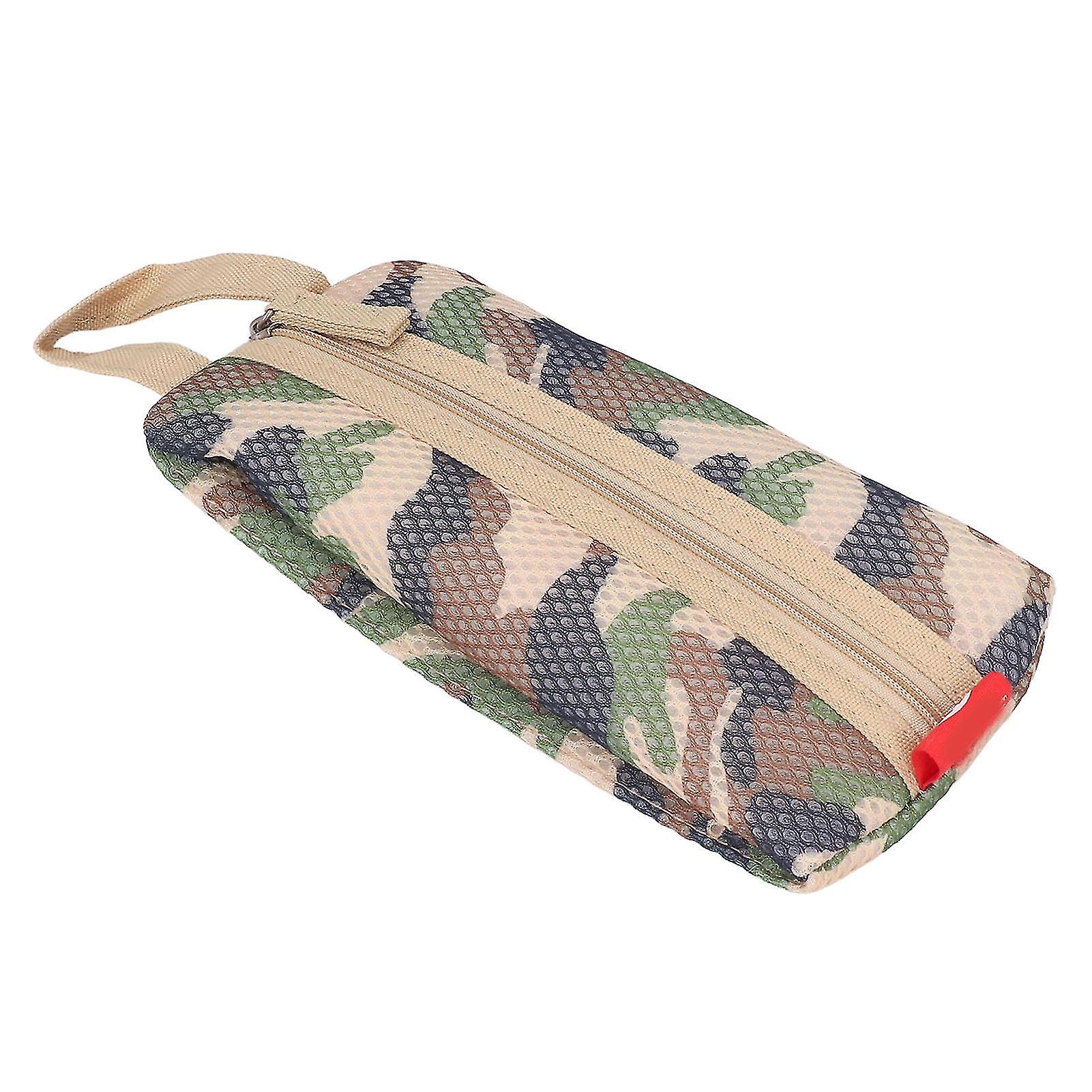 Portable Pencil Bag Large Capacity 20x9cm Green Multifunction Case