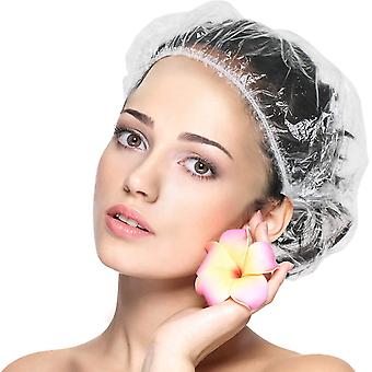Douche caps wegwerp, 200pcs dikke dikke waterdichte waterdichte plastic elastische haar bad caps