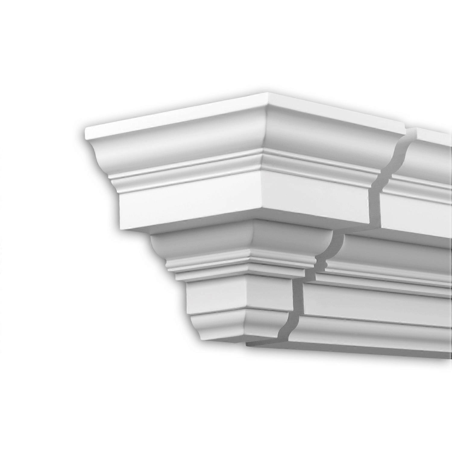 Profhome Decor 1 x End element 432231 Profhome white Rigid polyurethane foam pre-primed lightweight, sturdy, dimensionally