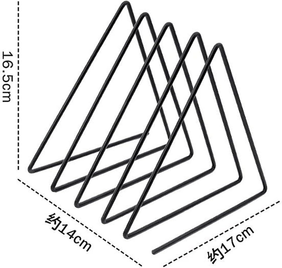 Storage File Boxes Iron Storage Record Rack Triangular Book Magazine Rack Multi Functional Desktop Record Home Office Manager