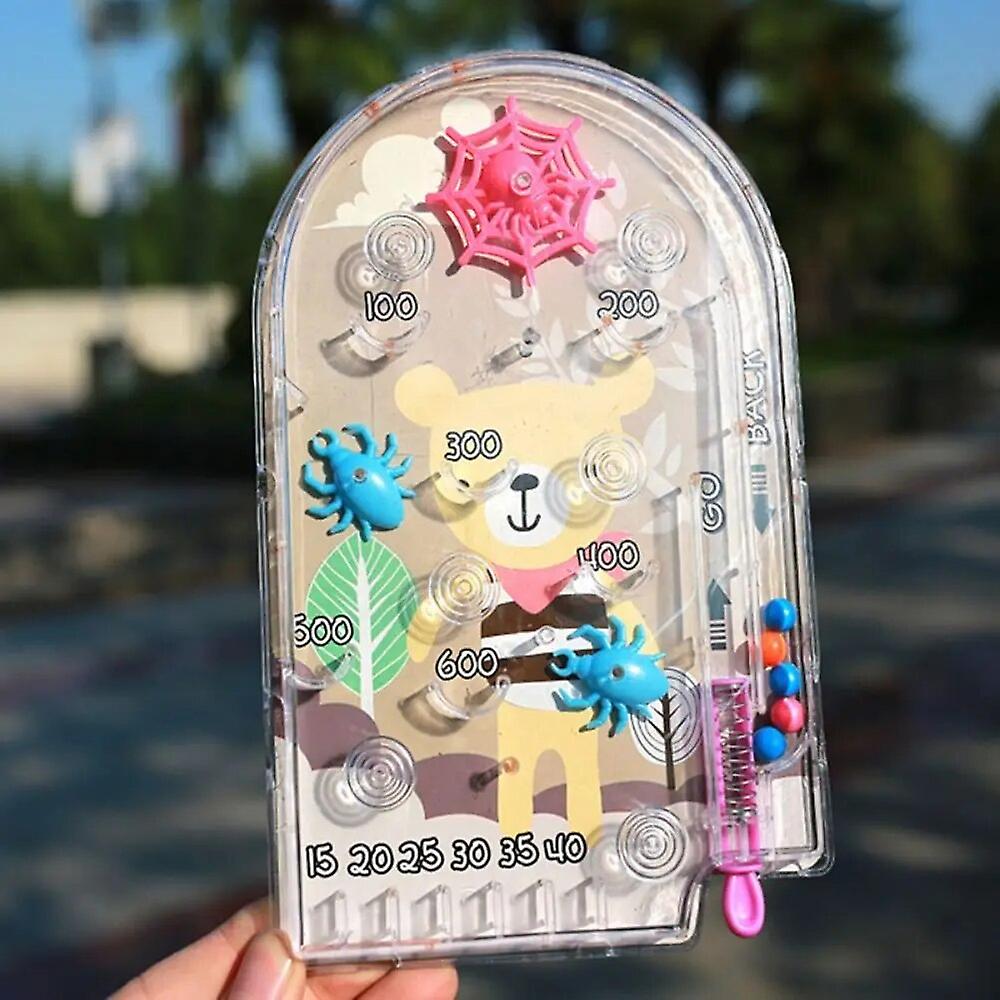 Classic Toys Games Vintage Mini Pinball Machine Interactive Toy Portable Cute Pattern Board Game Pinball Machine For Kids