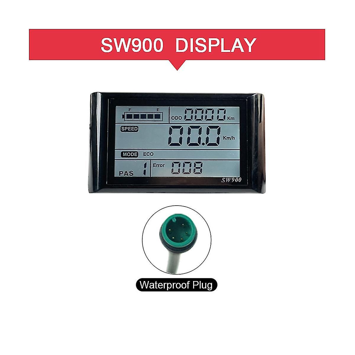 SW900 Ebike Display, 7 Pin 24 V 36 V 48 Elektrische Fiets Lcd scherm