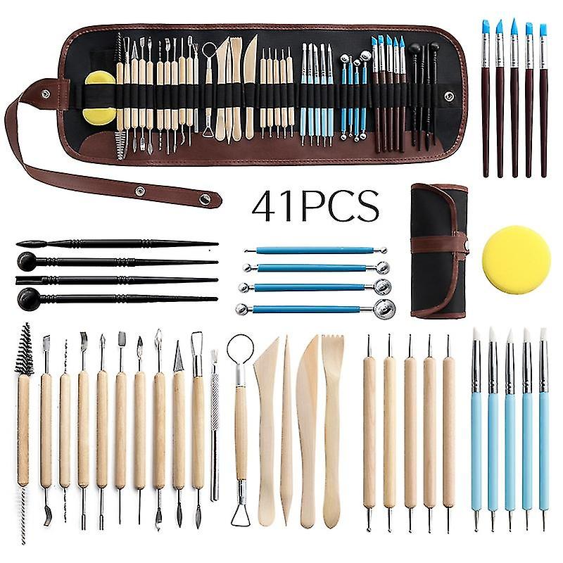 41pcs Pottery Sculpting Tools Kit Clay Sculpting Tool Sculpting Modeling Tools for Potter, Ceramics,-hy