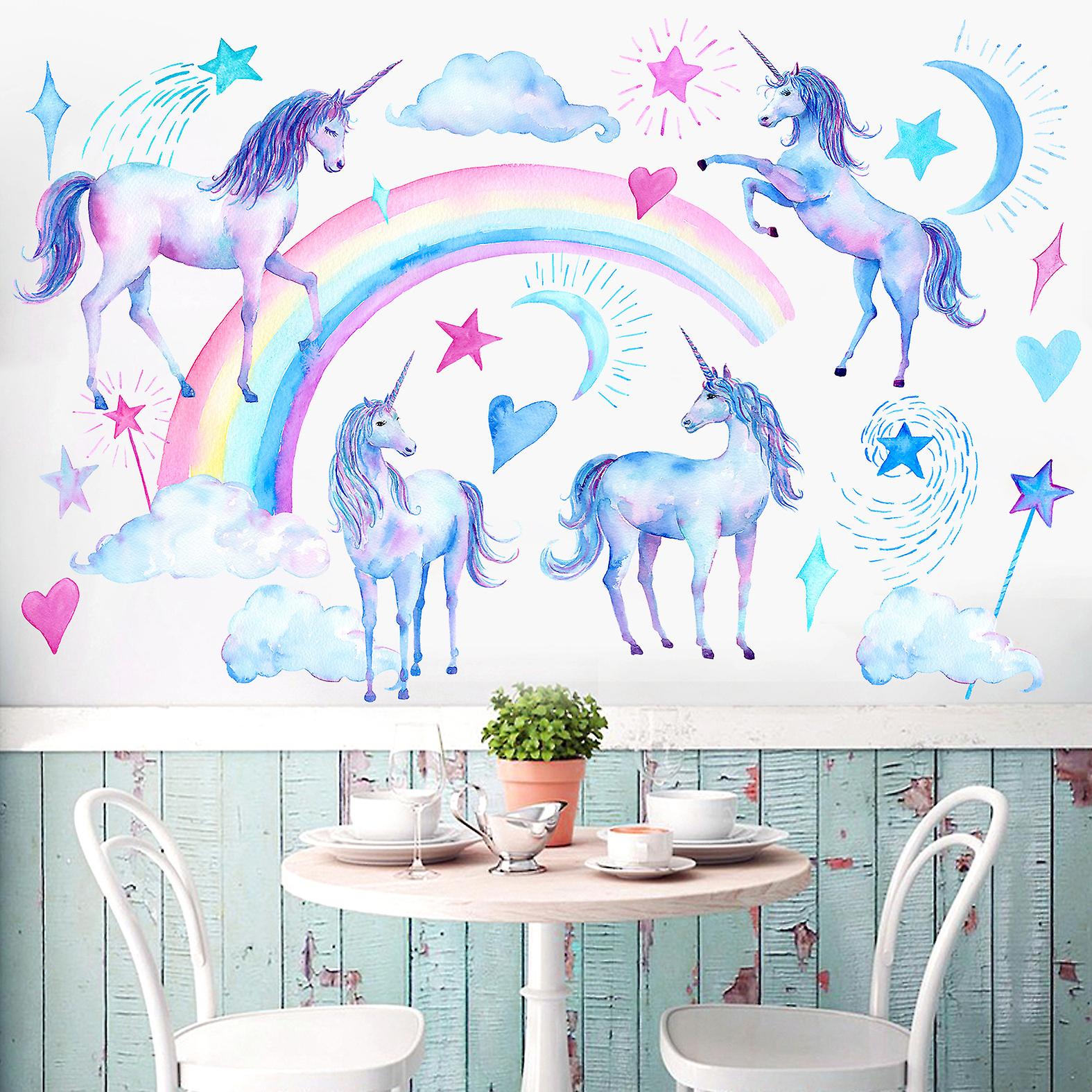 1pcs Rainbow Unicorn Wall Stickers