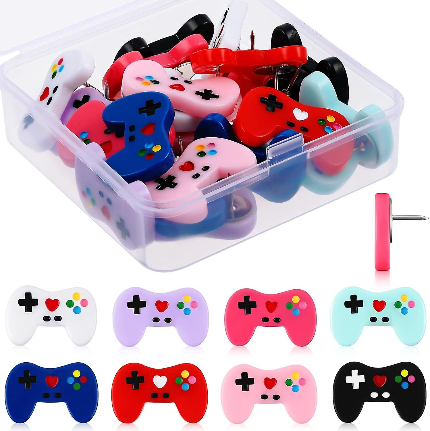 24 Pcs Game Controller Decorative Pushpins Video Game Cork Board Tacks Cute Push Pins Colorful Thum