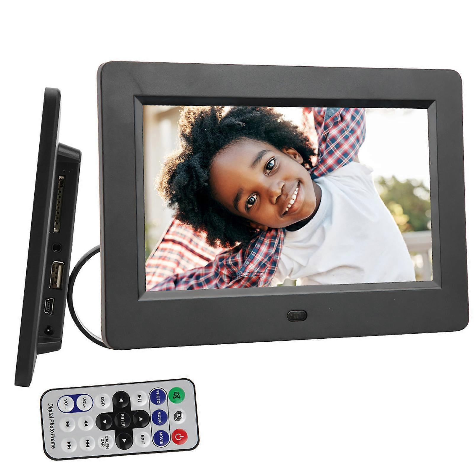 7 inch 800*480 HD Digital Photo Frame Screen Multiple Languages Screens Ratio 16:9(black EU (100-240V))