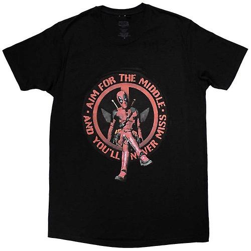 Deadpool Unisex Adult Aim Middle T-Shirt