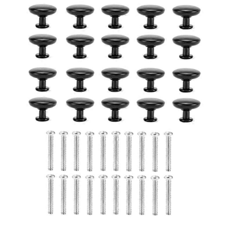 Cabinet Knobs, Drawer Knobs Matte Black Round Dresser Pulls Door Knobs Drawer Handles For Kitchen Cupboard Door,20Pcs