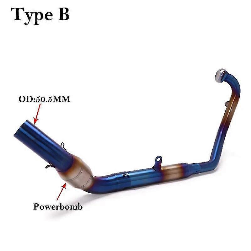 unique pipeFor CFMoto NK250 250SR NK300 300SS Motorcycle Systems Escape Modified Front Middle Link Pipe Connection with powerbomb