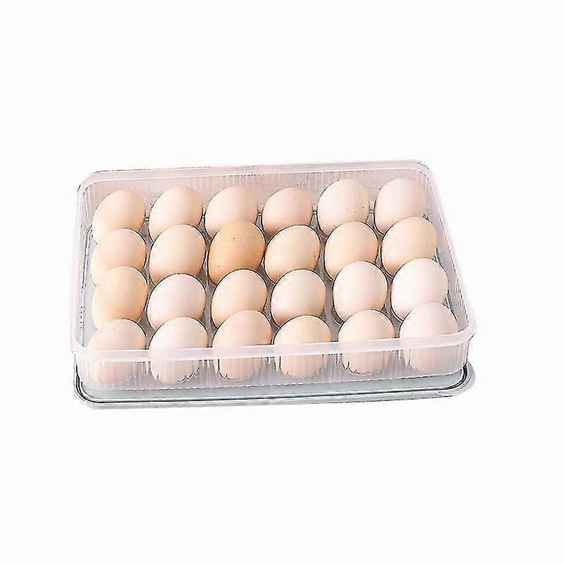 1pc 24 Grid Egg Storage Box Eggs Tray With Lid Refrigerator Organizer Plastic