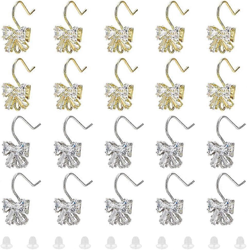 Bowknot Brass Micro Pave Cubic Zirconia Earring Hooks Bowknot Hooks Earring with Loop