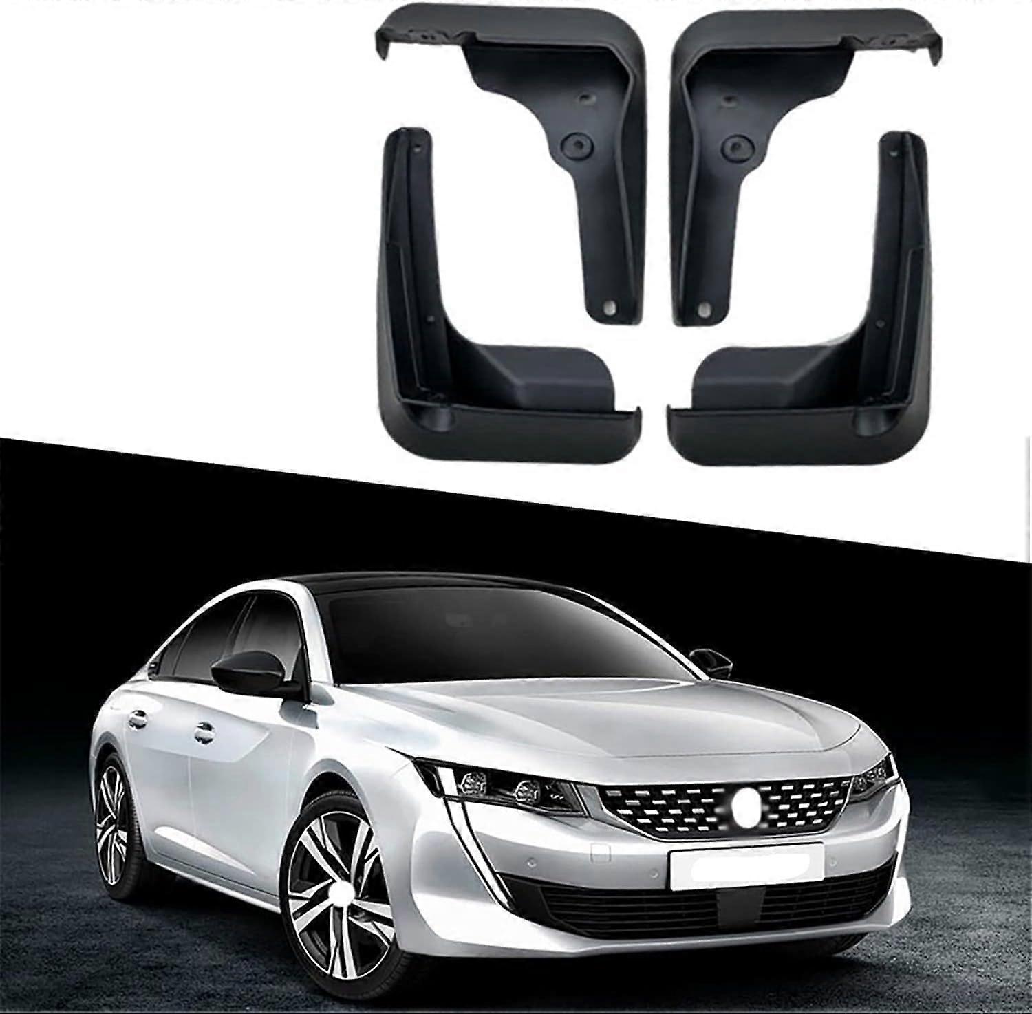 4 Pcs Car Mud Flaps for Peugeot 508 2019-2022,Custom Front Rear Mudguard Seal Guard Kit Wheel Sludge Resistance Splash Guards Auto Accessories