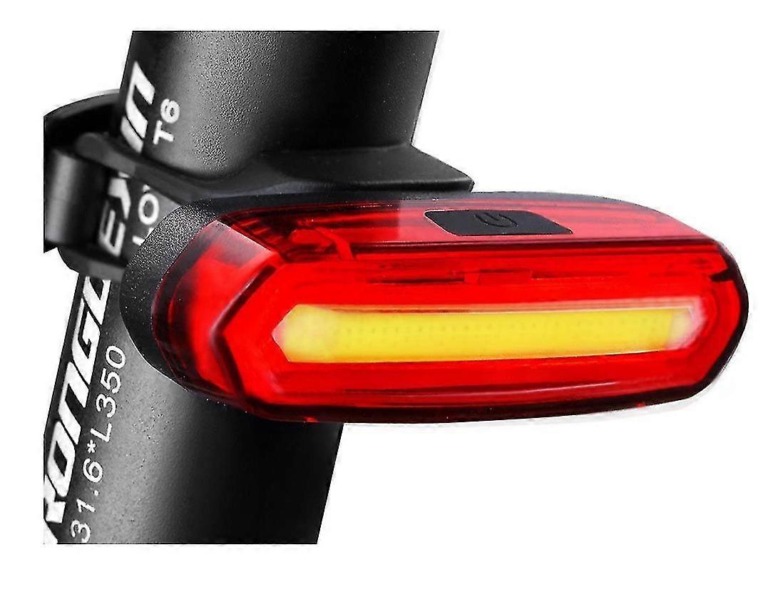 USB Rechargeable Bike 6 Modes Tail Light Flashlight LED Lamp Warning Light Waterproof(Black)
