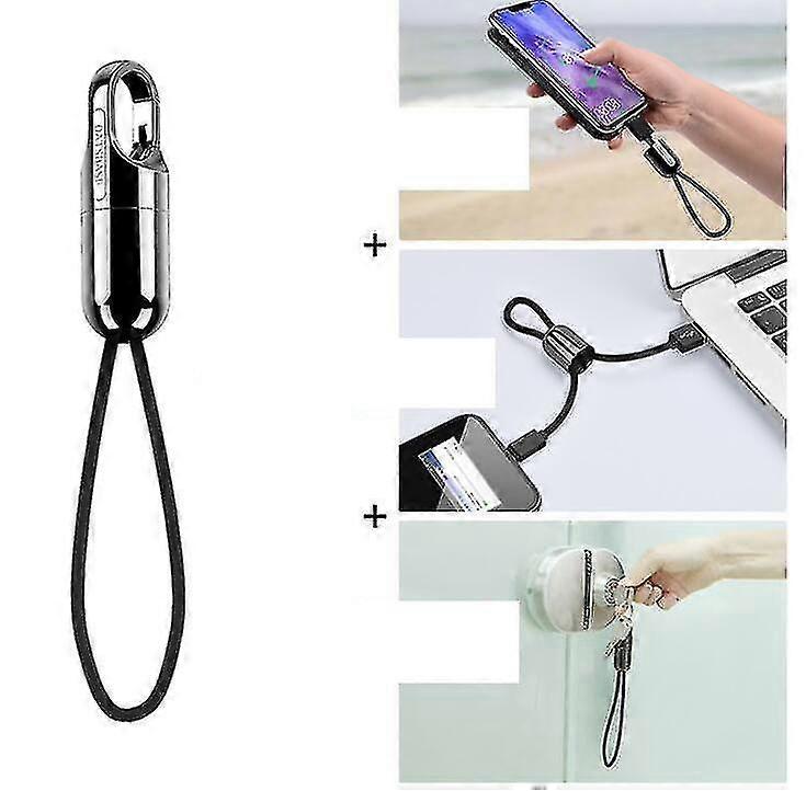 portable keychain data cable(rose gold apple)