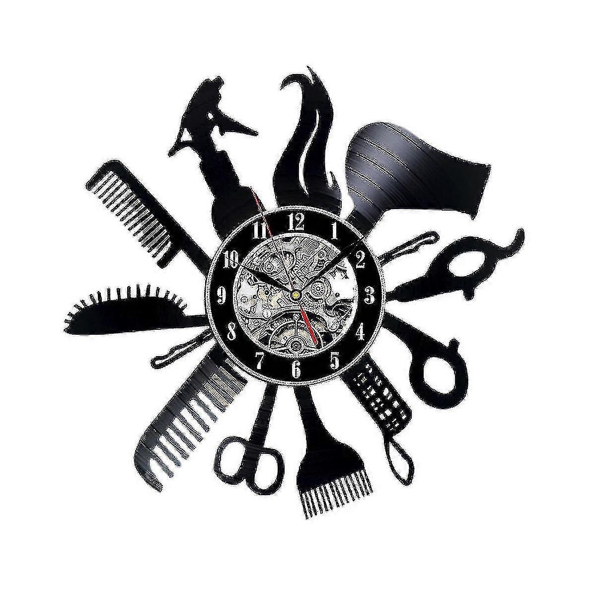 Kapper Vinyl Klok - Record Wall Art - Kapsalon Decor - Kapper Geschenken