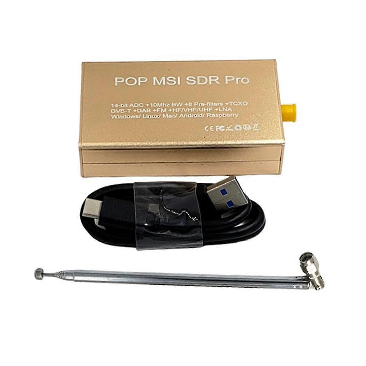 Radio Sdr Pro Pop 10khz-2ghz bredband 14-bitars programvaruradio Sdr-mottagare