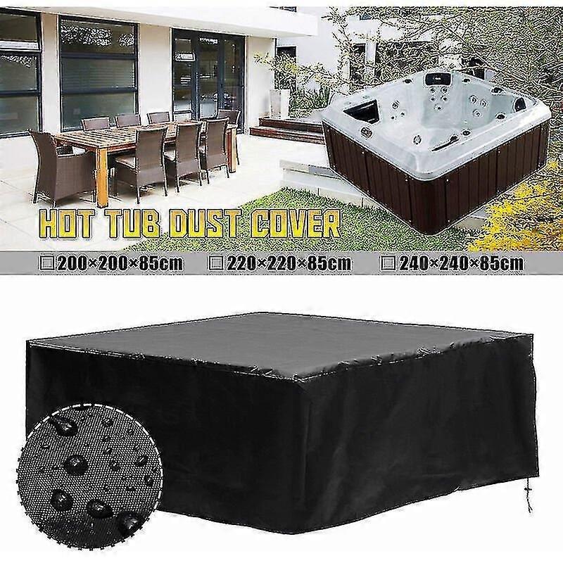 220x220x85cm Copertura della vasca idromassaggio Proteggi la copertura spa dell'isolamento elettrico nero