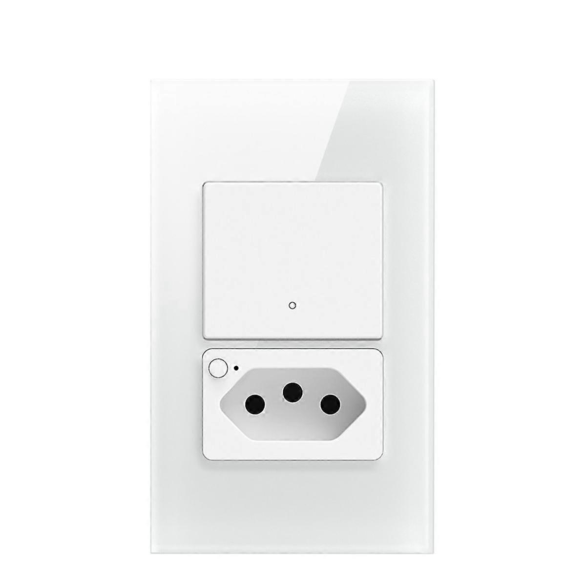 Tuya WiFi Smart Switch Brazil Socket Required 1 Gang Light Switch Work Voice Control Smart Switch B
