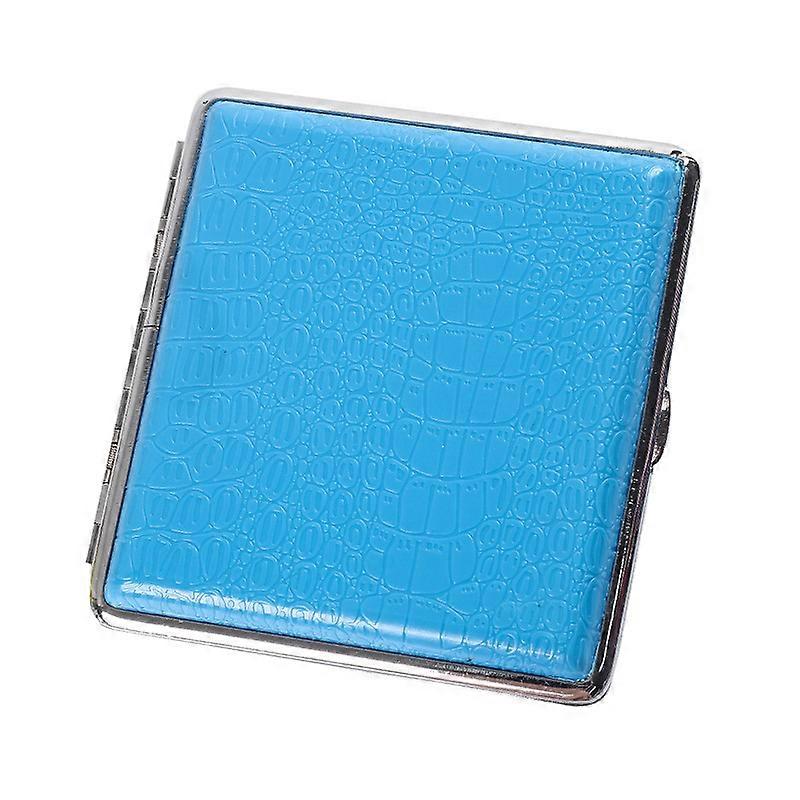 Imitation Crocodile Leather Pattern Cigarette Box 20 Pcs Iron Clamp Cigarette Box Men Portable Cigarette Boxes Anti-Pressure Cigarette Holder Storage