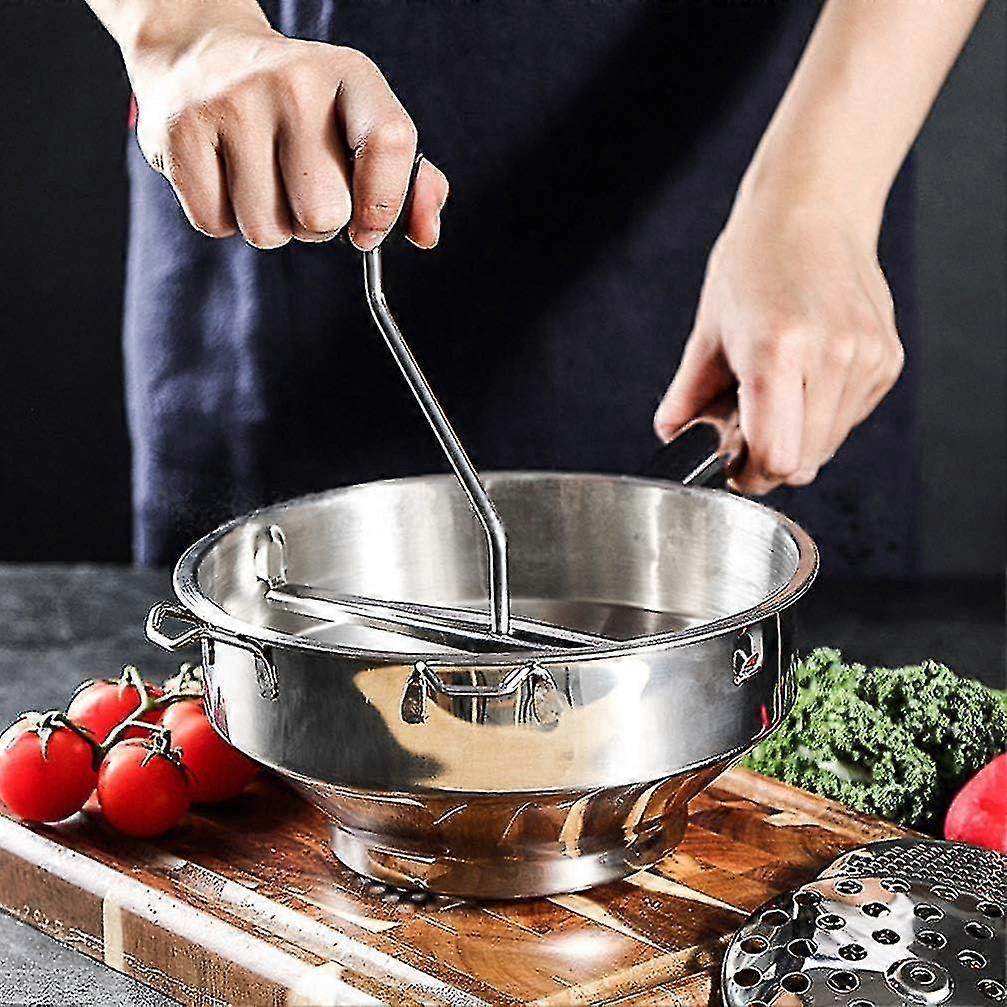 Heavy Duty Stainless Steel Potato Ricer & Masher – Handheld Press For Puree