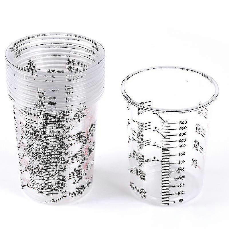 10 قطع 600ml البلاستيك الطلاء خلط أكواب خلط وعاء الطلاء خلط معايرة كوب Hfmqv