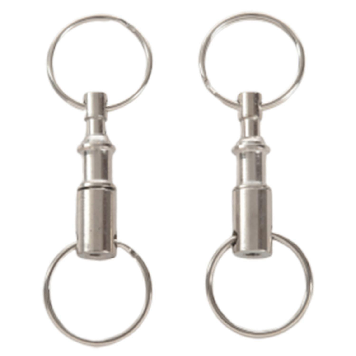 2 pieces Removable Double Keychains Iron nickel double detachable keychain Double Keychain Rotating