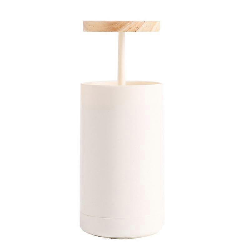 Toothpick Can Simple Press Toothpick Boxes Retractable Toothpick Holder Creative Cotton Swabs Collection Boxes (Beige)