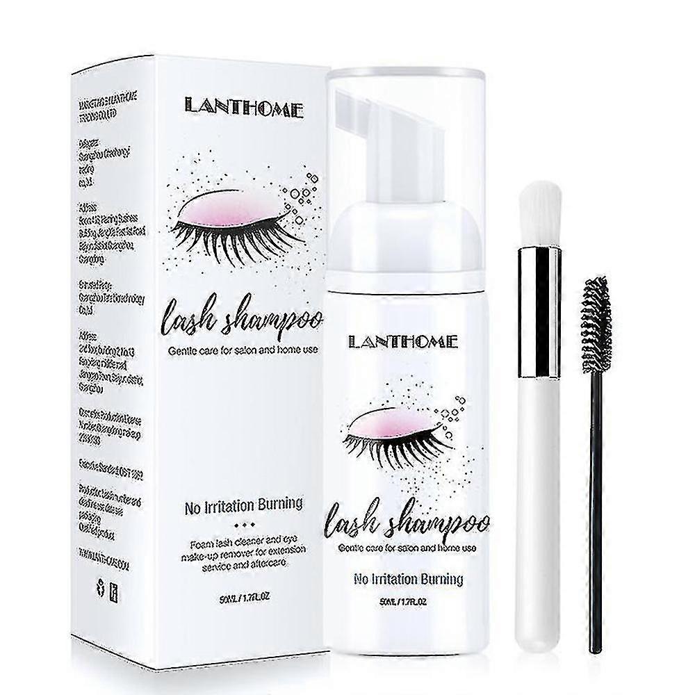 Eyelash Foam Cleaning Mild Non-irritating Eyelash Shampoo Mascara Remover Foaming Cleanser With Brush