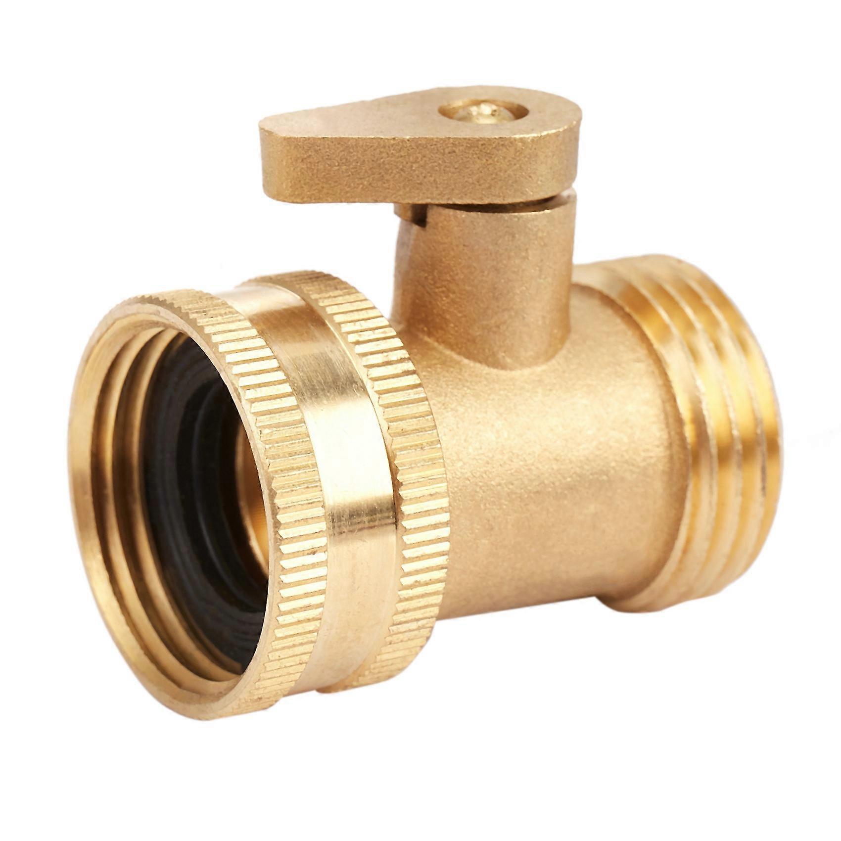 3/4 Inch Garden Hose Water Pipe Connector Brass Valve Faucet Taps Splitter with Shut Off Switch