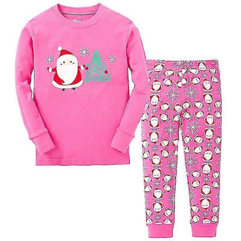 Barn Pojke Flicka Pyjamas Set Xmas Santa Elk Nattkläder Wear