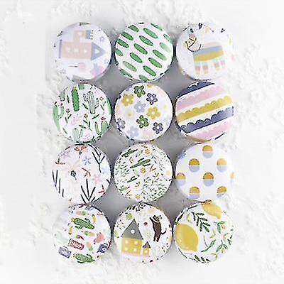 家庭用収納容器新しいミニエレガントフラワーブリキボックスDIYキャンドルジャーバームラウンド空の鉄箱