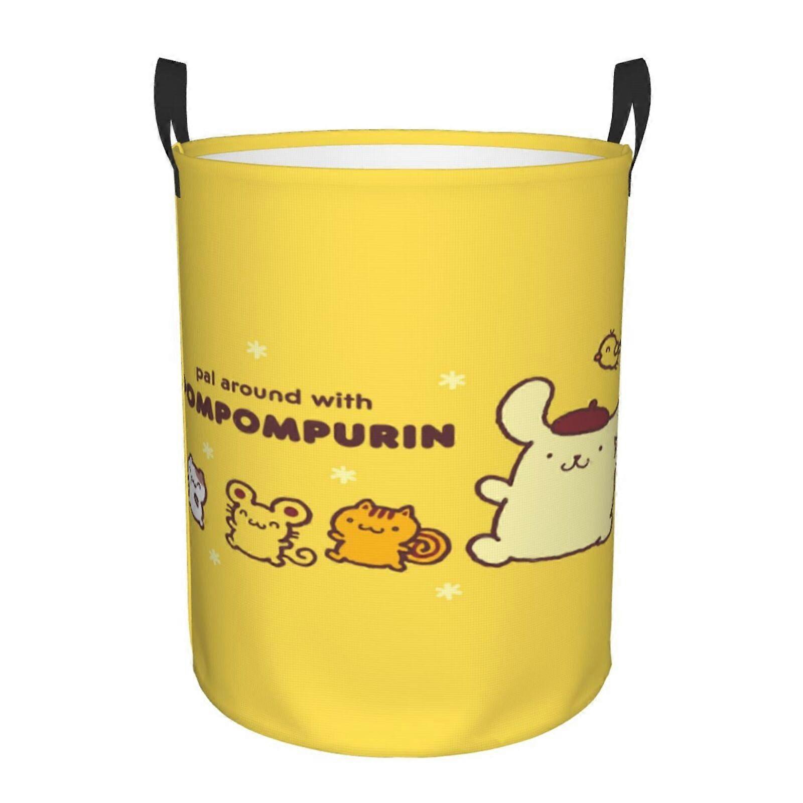 Pompompurin 3d Graphic Flame Laundry Basket Fire Flame Clothes Hamper Storage With Handle-SYS28276