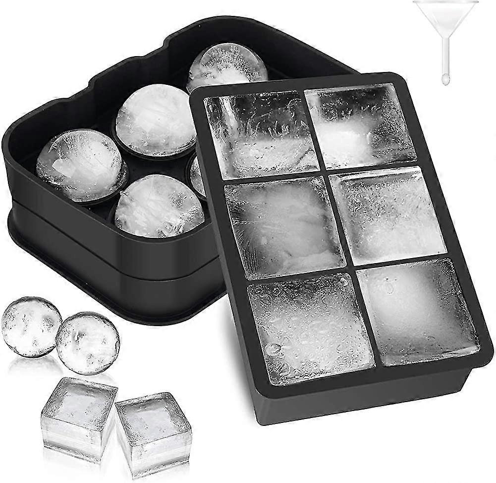 Ice Cube Mold, 2 Pieces Large Silicone Ice Cube Mold With Lid Ice Cube, 1 Square