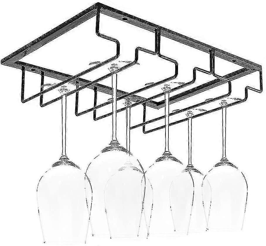 Rack à verre suspendu - Rack à verre à vin avec 5 rails pour 10-15 verres