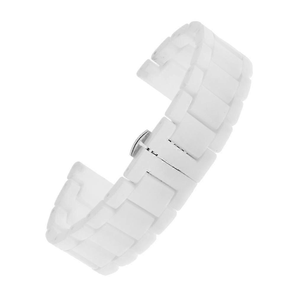 Black & White Ceramic Watch Band Strap - 14mm 16mm 18mm 20mm 22mm Widths For Women's Watches