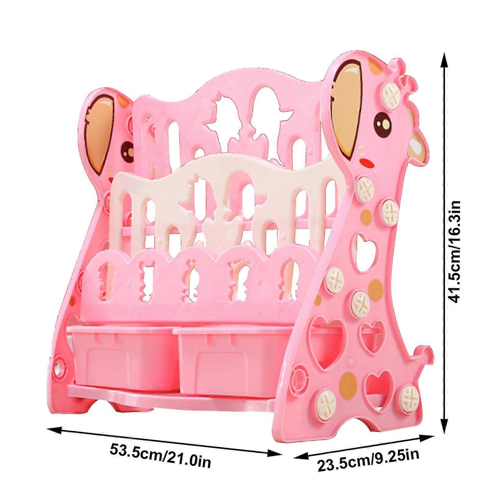 Children's Bookshelf Bookshelf Children's Bookshelf With Toy Storage Shelf Giraffe Kid Bookshelves 3/4 Layer: Bookshelf