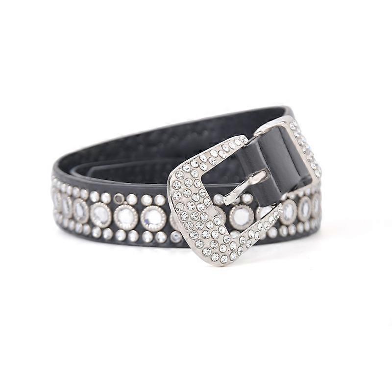 Ladies Men's Rhinestone Belt Fashion Western Cowgirl Denim Bling