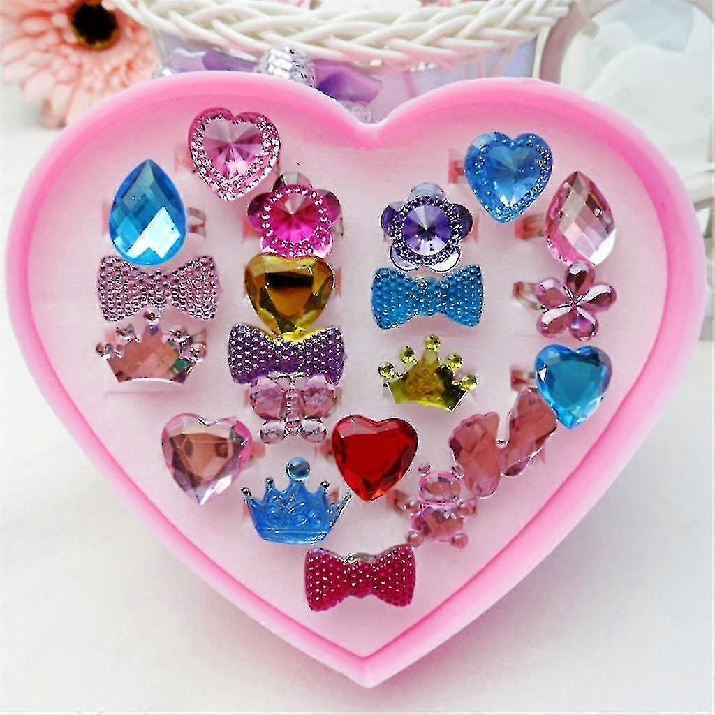 Lovely Rings Girls Plastic Finger Ring 12/24/36pcs Cute Jewellery