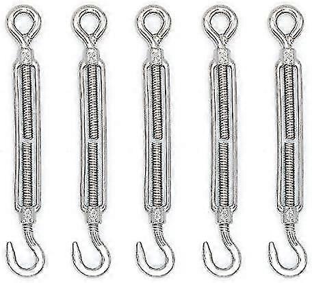 Mecollection M4/m5/m6/m8 304 Stainless Steel Hook & Eye Turnbuckle Hook Wire Ropetension Pack Of 5