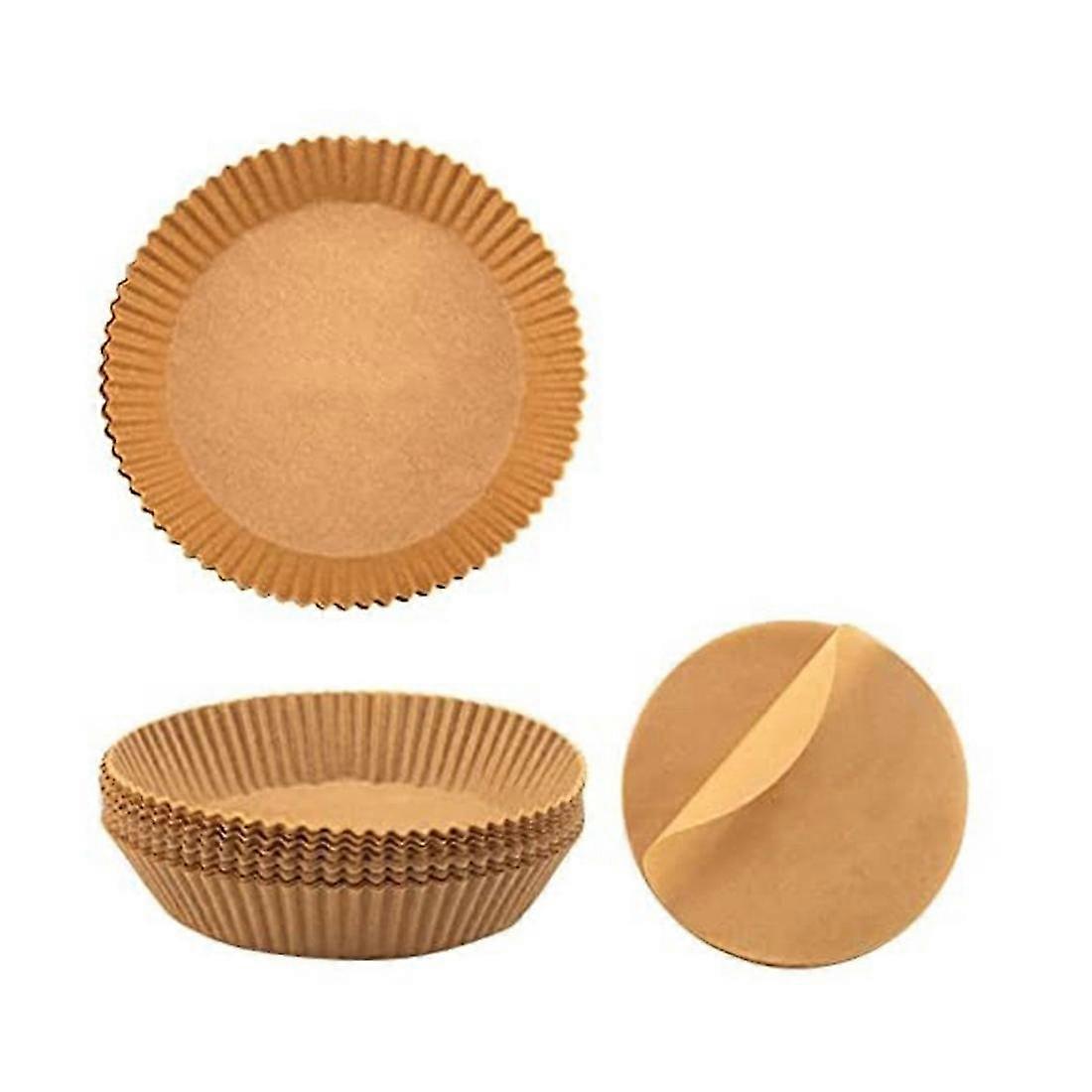 200 Pcs Air Fryer Disposable Liners,6inch Round Unperforated Parchment Paper&6.3inch Round Baking L