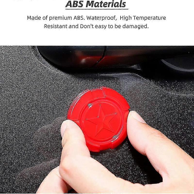 Door Key Jack Trim Cover For 1997-2022 Wrangler Tj Jk Jl & Gladiator Jt, Red, Pentagram