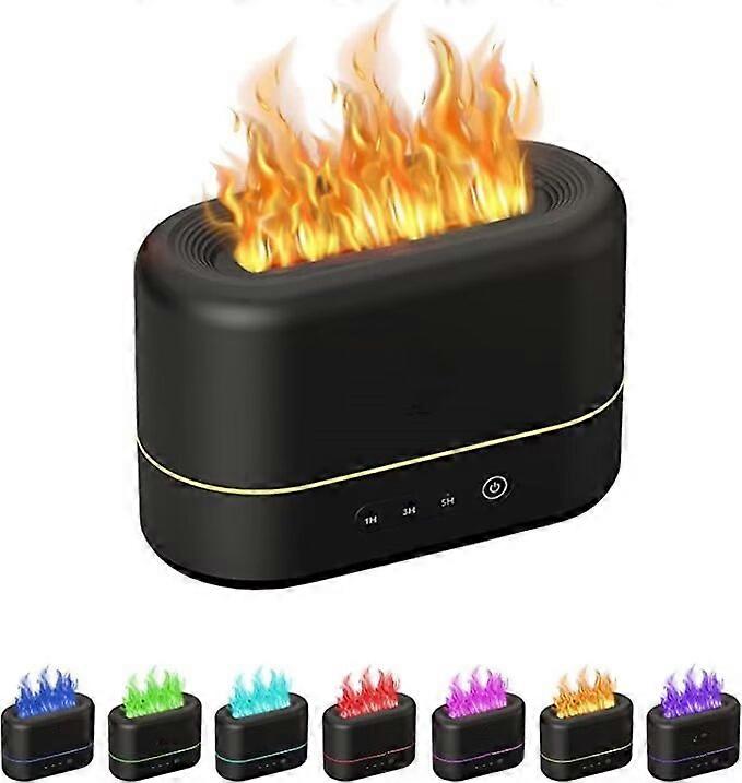Aroma Diffuser with Flame Effect, 250ml Aroma Diffuser Humidifier Flame Effect, Quiet Essential Oil Diffuser with 7 Colors LED Lights and 3 Timer, for