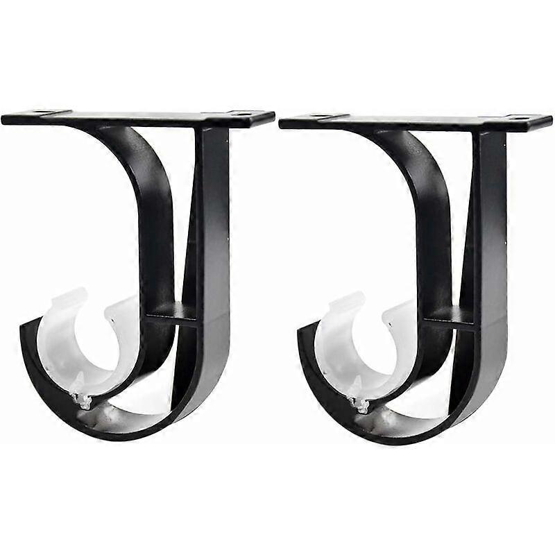 2pcs Ceiling Bracket for Curtain Rod Drapery Rod Brackets Black Brackets fo