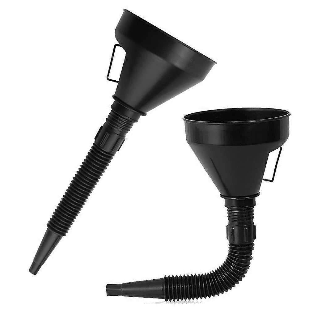 2Pcs Gasoline Funnel with Filter Plastic Fuel Funnel Expandable