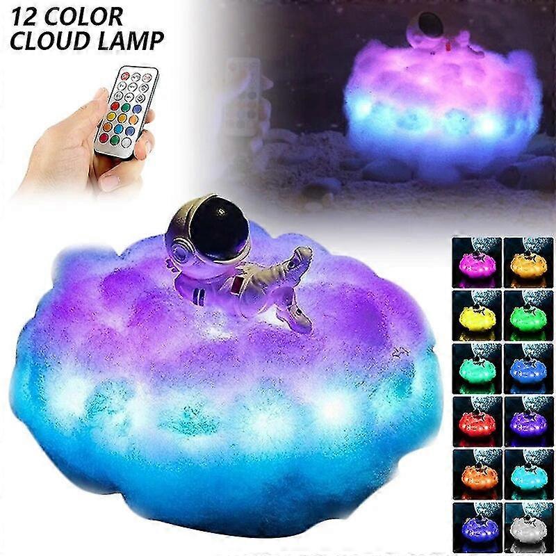 Led Colorful Clouds Astronaut Lamp With Rainbow Effect Night Light