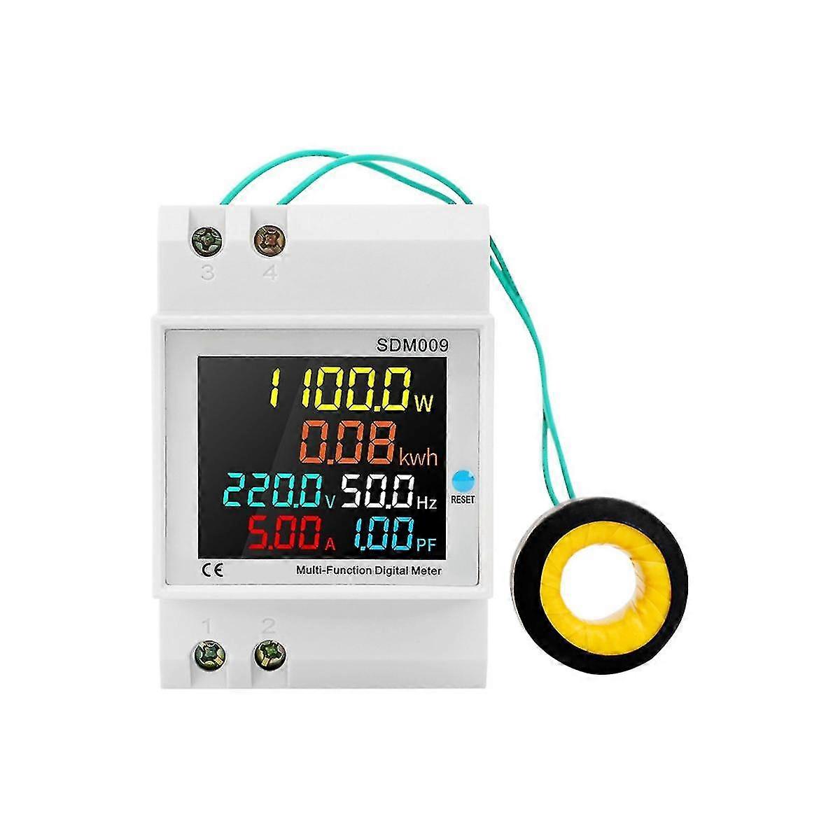 Sdm009 Rail Single-phase Digital Display Voltage Current Frequency Power Factor Electric Multi-func